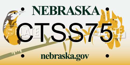 CTSS75 Nebraska License Plate