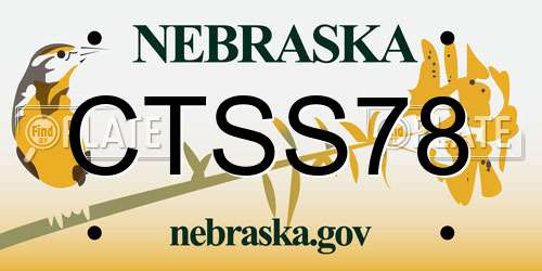 CTSS78 Nebraska License Plate