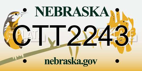 CTT2243 Nebraska License Plate