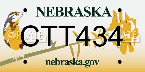 CTT434 Nebraska License Plate