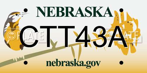 CTT43A Nebraska License Plate