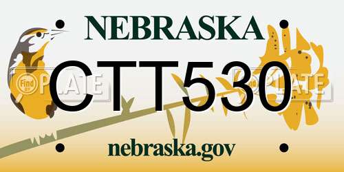 CTT530 Nebraska License Plate