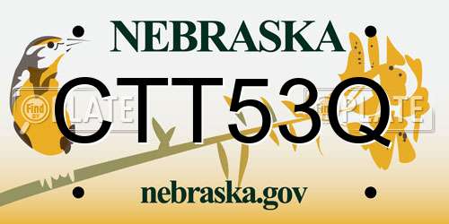 CTT53Q Nebraska License Plate