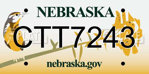 CTT7243 Nebraska License Plate