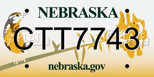 CTT7743 Nebraska License Plate
