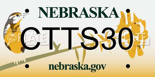 CTTS30 Nebraska License Plate