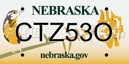 CTZ53O Nebraska License Plate