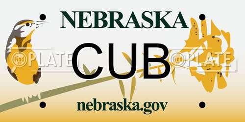CUB Nebraska License Plate