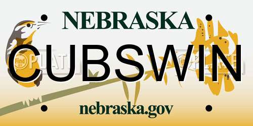 CUBSWIN Nebraska License Plate