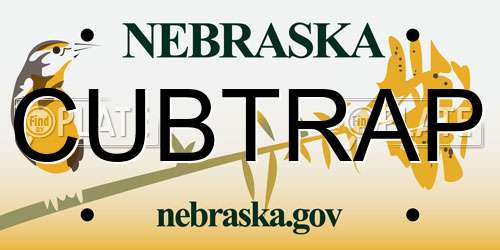 CUBTRAP Nebraska License Plate