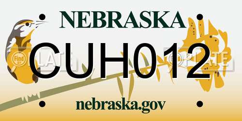 CUH012 Nebraska License Plate