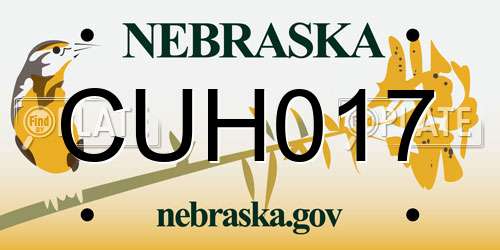 CUH017 Nebraska License Plate