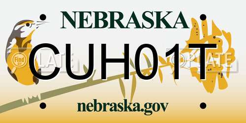 CUH01T Nebraska License Plate