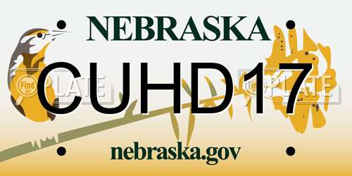 CUHD17 Nebraska License Plate