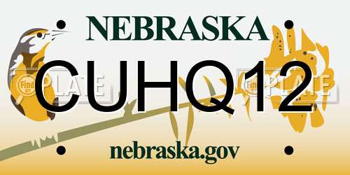 CUHQ12 Nebraska License Plate