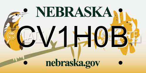 CV1H0B Nebraska License Plate