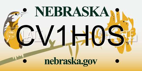 CV1H0S Nebraska License Plate