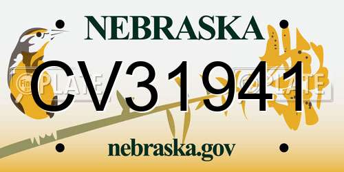 CV31941 Nebraska License Plate