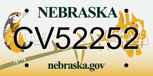 CV52252 Nebraska License Plate