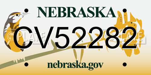CV52282 Nebraska License Plate