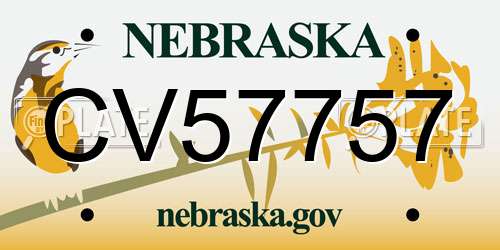 CV57757 Nebraska License Plate