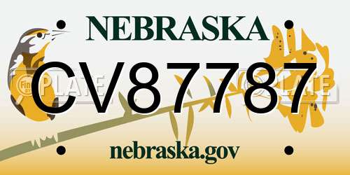 CV87787 Nebraska License Plate