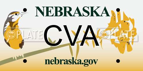 CVA Nebraska License Plate