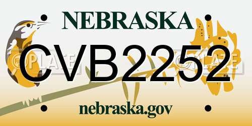 CVB2252 Nebraska License Plate