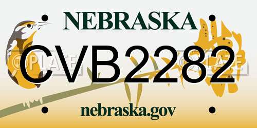 CVB2282 Nebraska License Plate