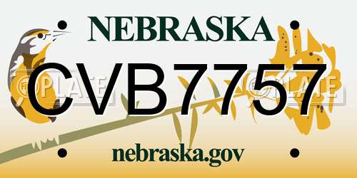 CVB7757 Nebraska License Plate
