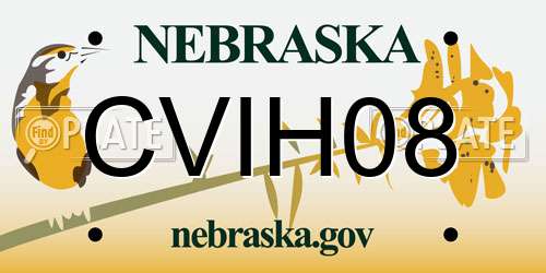 CVIH08 Nebraska License Plate