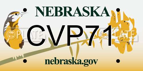 CVP71 Nebraska License Plate