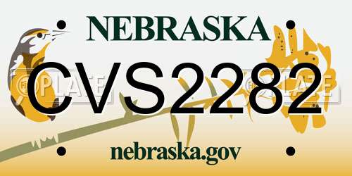 CVS2282 Nebraska License Plate