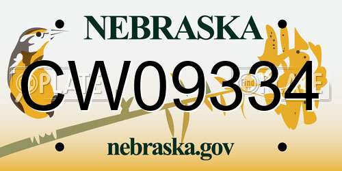 CW09334 Nebraska License Plate