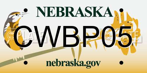 CWBP05 Nebraska License Plate