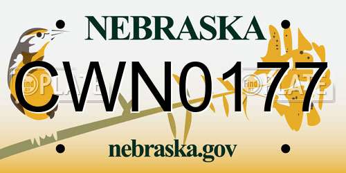 CWN0177 Nebraska License Plate