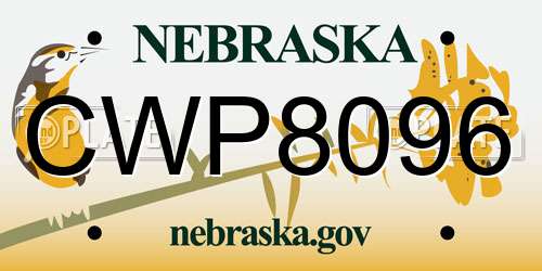 CWP8096 Nebraska License Plate