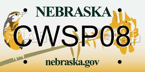 CWSP08 Nebraska License Plate