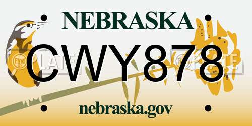 CWY878 Nebraska License Plate