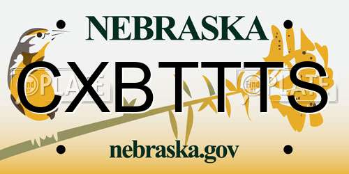 CXBTTTS Nebraska License Plate