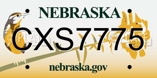 CXS7775 Nebraska License Plate