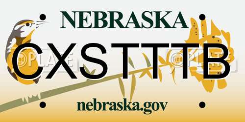 CXSTTTB Nebraska License Plate