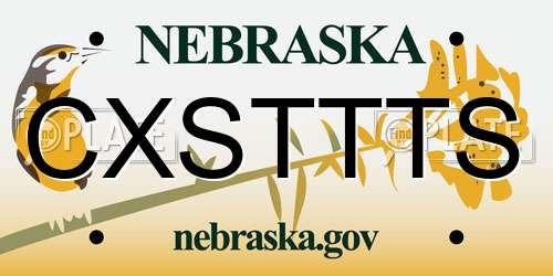 CXSTTTS Nebraska License Plate