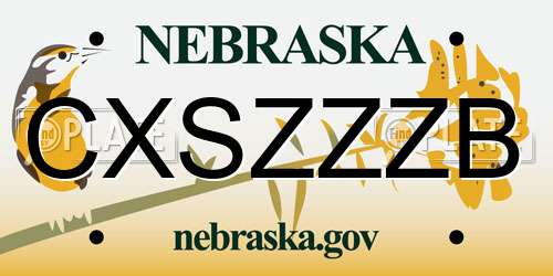 CXSZZZB Nebraska License Plate