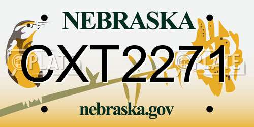 CXT2271 Nebraska License Plate