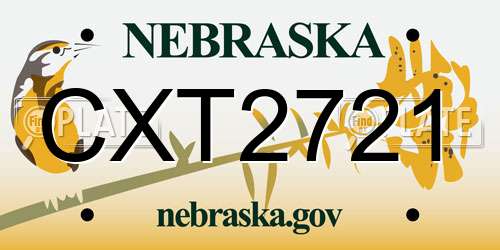 CXT2721 Nebraska License Plate