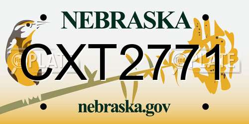 CXT2771 Nebraska License Plate