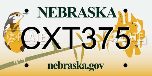 CXT375 Nebraska License Plate