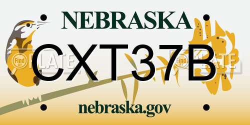 CXT37B Nebraska License Plate