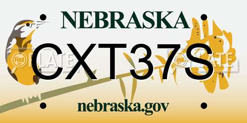 CXT37S Nebraska License Plate